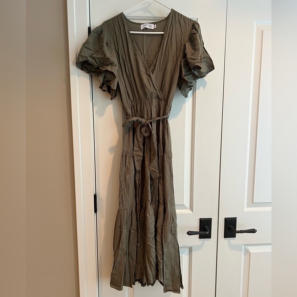 Barker Dress - Olive - Picture 2 of 11
